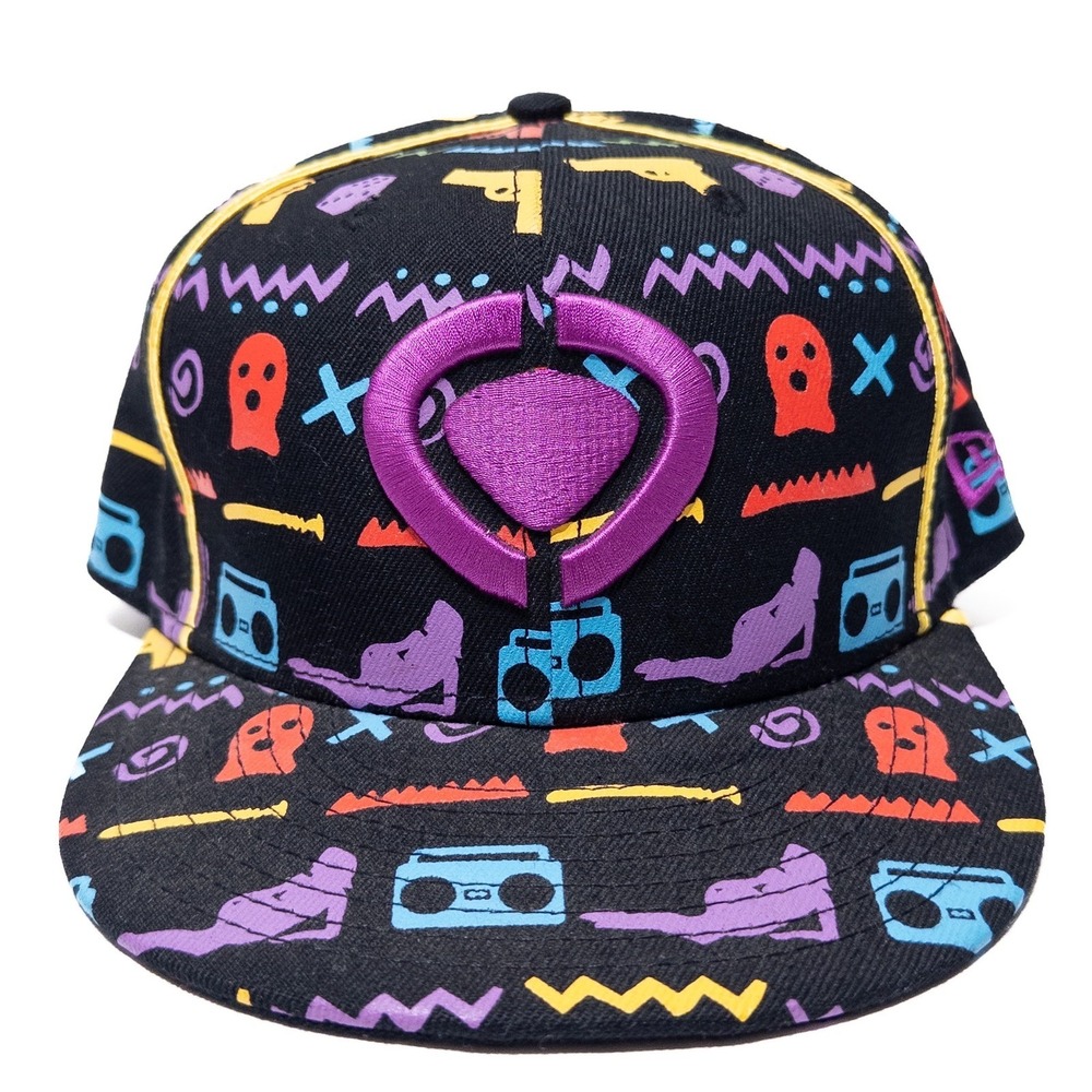 New Era 59FIFTY Fitted Hat Size 7 Black Ghost Boombox Pattern